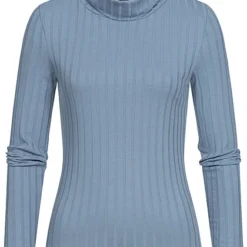 Tom Tailor Damen Rollkragen Strukturpullover Longsleeve Medium Soft Blau