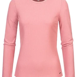 Tom Tailor Damen Ribbed Frill Longsleeve Cozy Rosa