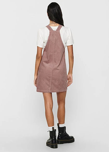 JACQUELINE DE YONG JDY By ONLY Damen Mini Cord Jeans Kleid Mit Zipper Vone 2-Pockets Woodrose Rosa 5 JACQUELINE DE YONG JDY By ONLY Damen Mini Cord Jeans Kleid Mit Zipper Vone 2-Pockets Woodrose Rosa – Bild 3