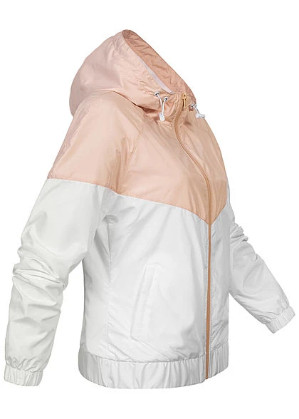 Urban Classics Damen Pull Over Jacke Windbreaker Arrow Print Hell Pink Weiss 4 Urban Classics Damen Pull Over Jacke Windbreaker Arrow Print Hell Pink Weiss – Bild 2