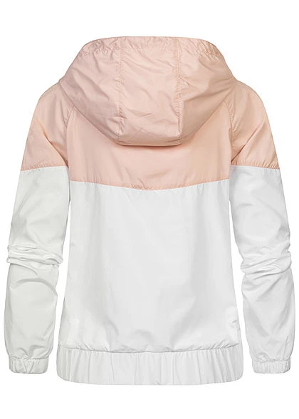 Urban Classics Damen Pull Over Jacke Windbreaker Arrow Print Hell Pink Weiss 5 Urban Classics Damen Pull Over Jacke Windbreaker Arrow Print Hell Pink Weiss – Bild 3
