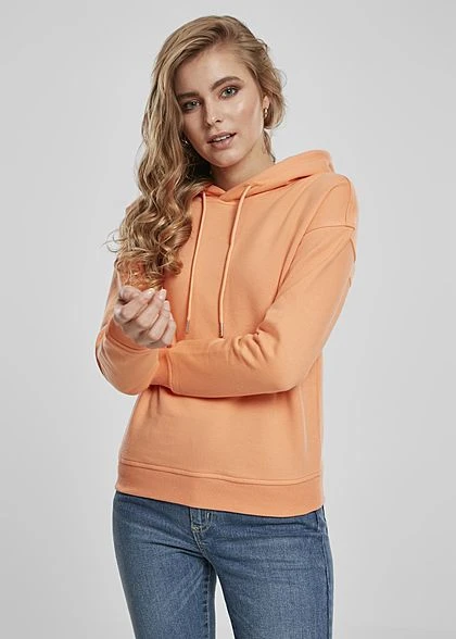 Urban Classics Damen Basic Hoodie Mit Kapuze Papaya Orange 3 Urban Classics Damen Basic Hoodie Mit Kapuze Papaya Orange