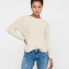 ONLY Damen NOOS Struktur Strickpullover Sweater Lockere Passform Whitecap Gray Beige 2 ONLY Damen NOOS Struktur Strickpullover Sweater Lockere Passform Whitecap Gray Beige -Vero Moda Verkaufsgeschäft 21010237