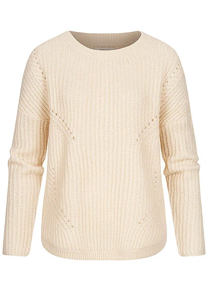 ONLY Damen NOOS Struktur Strickpullover Sweater Lockere Passform Whitecap Gray Beige 4 ONLY Damen NOOS Struktur Strickpullover Sweater Lockere Passform Whitecap Gray Beige – Bild 2
