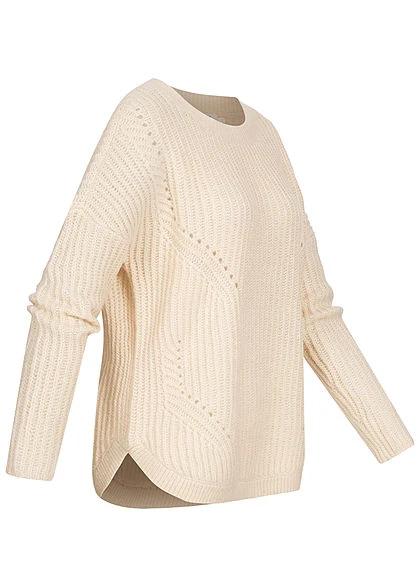 ONLY Damen NOOS Struktur Strickpullover Sweater Lockere Passform Whitecap Gray Beige 5 ONLY Damen NOOS Struktur Strickpullover Sweater Lockere Passform Whitecap Gray Beige – Bild 3