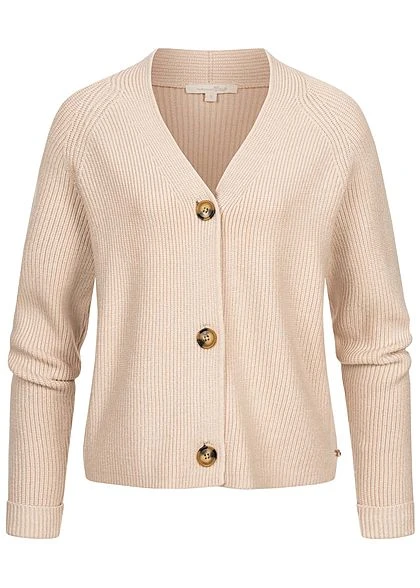 Tom Tailor Damen V-Neck Jacquard-Struktur Cardigan Strickjacke Soft Beige 3 Tom Tailor Damen V-Neck Jacquard-Struktur Cardigan Strickjacke Soft Beige