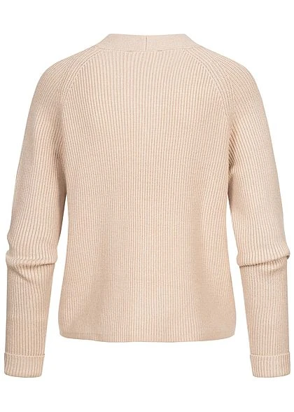 Tom Tailor Damen V-Neck Jacquard-Struktur Cardigan Strickjacke Soft Beige 4 Tom Tailor Damen V-Neck Jacquard-Struktur Cardigan Strickjacke Soft Beige – Bild 2