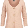 Styleboom Fashion Damen Kurzer Grobstrick Cardigan Lochmuster Burlwood Pink 1 Styleboom Fashion Damen Kurzer Grobstrick Cardigan Lochmuster Burlwood Pink -Vero Moda Verkaufsgeschäft 21026524