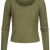 Hailys Damen Kurzer Ribbed Longsleeve Pullover Khaki Grün 1 Hailys Damen Kurzer Ribbed Longsleeve Pullover Khaki Grün -Vero Moda Verkaufsgeschäft 21030892