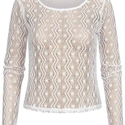 Hotel De Ville Damen Langarm Grobstrick Shirt Weiss