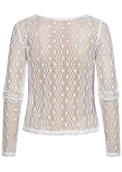 Hotel De Ville Damen Langarm Grobstrick Shirt Weiss 4 Hotel De Ville Damen Langarm Grobstrick Shirt Weiss – Bild 2