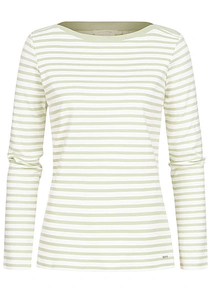 Tom Tailor Damen Longsleeve Streifen Muster Pine Grün Weiss 3 Tom Tailor Damen Longsleeve Streifen Muster Pine Grün Weiss