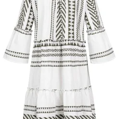 Tom Tailor Damen 7/8 Arm V-Neck Stufenkleid Boho-Kleid Jaquard Muster Leaf Grün 7 Tom Tailor Damen 7/8 Arm V-Neck Stufenkleid Boho-Kleid Jaquard Muster Leaf Grün -Vero Moda Verkaufsgeschäft 21052221 2