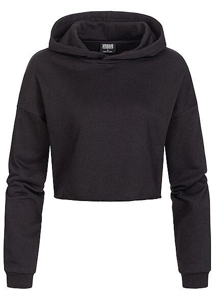 Urban Classics Damen Oversized Cropped Hoodie Schwarz 5 Urban Classics Damen Oversized Cropped Hoodie Schwarz – Bild 3