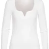 Seventyseven Lifestyle Damen Ribbed V-Neck Longsleeve Snow Weiss 2 Seventyseven Lifestyle Damen Ribbed V-Neck Longsleeve Snow Weiss -Vero Moda Verkaufsgeschäft 21054052