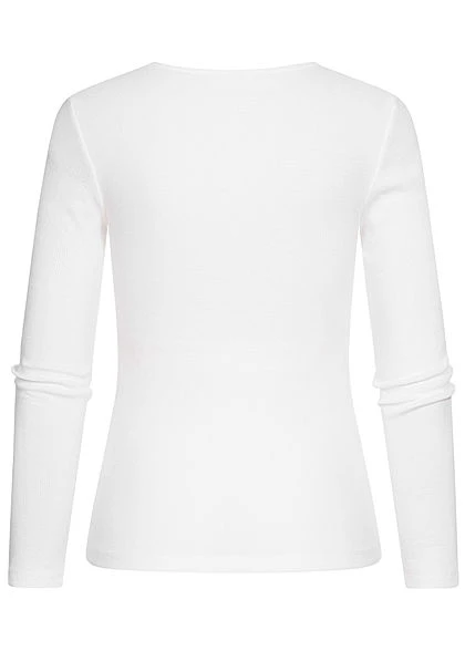 Seventyseven Lifestyle Damen Ribbed V-Neck Longsleeve Snow Weiss 4 Seventyseven Lifestyle Damen Ribbed V-Neck Longsleeve Snow Weiss – Bild 2