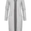 VILA Damen NOOS Longform Cardigan Offener Schnitt 2-Pockets Hell Grau Melange 1 VILA Damen NOOS Longform Cardigan Offener Schnitt 2-Pockets Hell Grau Melange -Vero Moda Verkaufsgeschäft 21062777