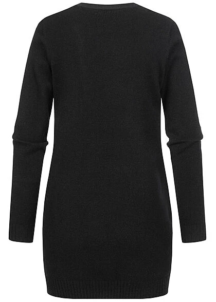 VILA Damen NOOS Longform Cardigan Offener Schnitt 2-Pockets Schwarz 5 VILA Damen NOOS Longform Cardigan Offener Schnitt 2-Pockets Schwarz – Bild 3