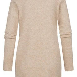 VILA Damen NOOS Longform Cardigan Offener Schnitt 2-Pockets Natural Beige Mel -Vero Moda Verkaufsgeschäft 21062782 2