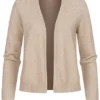 VILA Damen NOOS Strick Cardigan Offener Schnitt Natural Beige Melange