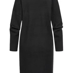VILA Damen NOOS Oversized Strickkleid Mit Stehkragen Schwarz -Vero Moda Verkaufsgeschäft 21063289 2