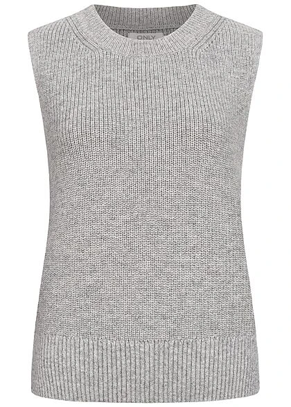 ONLY Damen NOOS Pullunder Mit Wollanteil Hellgrau Mel 3 ONLY Damen NOOS Pullunder Mit Wollanteil Hellgrau Mel