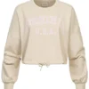 ONLY Damen Oversized Sweater Kurzer Pullover Viginia Print Mit Tunnelzug Am Saum Beige 1 ONLY Damen Oversized Sweater Kurzer Pullover Viginia Print Mit Tunnelzug Am Saum Beige -Vero Moda Verkaufsgeschäft 21073679