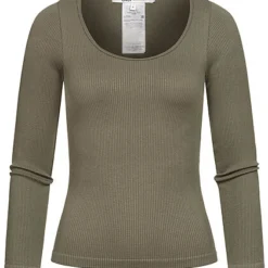 ONLY Damen Ribbed Longsleeve Pullover Kalamata Oliv Grün