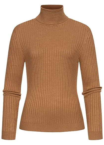 ONLY Damen NOOS Ribbed Rollkragen Pullover Longsleeve Toasted Coconut Braun 3 ONLY Damen NOOS Ribbed Rollkragen Pullover Longsleeve Toasted Coconut Braun