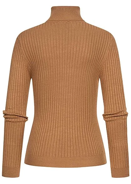 ONLY Damen NOOS Ribbed Rollkragen Pullover Longsleeve Toasted Coconut Braun 4 ONLY Damen NOOS Ribbed Rollkragen Pullover Longsleeve Toasted Coconut Braun – Bild 2