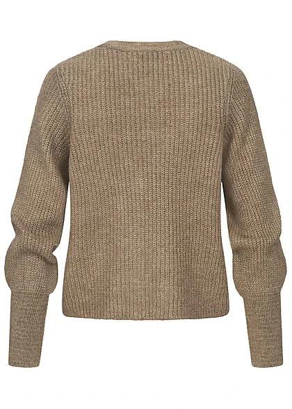 ONLY Damen V-Neck Cardigan Strickjacke Knopfleiste Caribou Braun 5 ONLY Damen V-Neck Cardigan Strickjacke Knopfleiste Caribou Braun – Bild 3