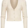 ONLY Damen V-Neck Struktur Cardigan Puffärmel Knopfleiste Pumice Stone Beige 2 ONLY Damen V-Neck Struktur Cardigan Puffärmel Knopfleiste Pumice Stone Beige -Vero Moda Verkaufsgeschäft 21083486