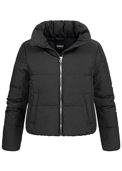 ONLY Damen NOOS Kurze Puffer Steppjacke Stehkragen 2-Pockets Schwarz 3 ONLY Damen NOOS Kurze Puffer Steppjacke Stehkragen 2-Pockets Schwarz