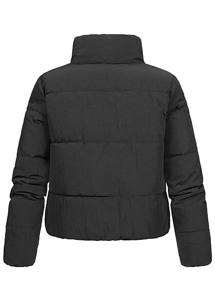 ONLY Damen NOOS Kurze Puffer Steppjacke Stehkragen 2-Pockets Schwarz 6 ONLY Damen NOOS Kurze Puffer Steppjacke Stehkragen 2-Pockets Schwarz – Bild 4