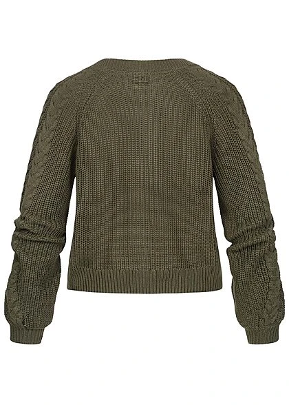 ONLY Damen NOOS V-Neck Struktur Strickcardigan Mit Knopfleiste Kalamata Oliv 5 ONLY Damen NOOS V-Neck Struktur Strickcardigan Mit Knopfleiste Kalamata Oliv – Bild 3