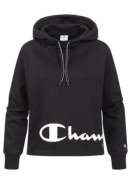 Champion Damen Hoodie Kapuze Logo Print Schwarz 3 Champion Damen Hoodie Kapuze Logo Print Schwarz