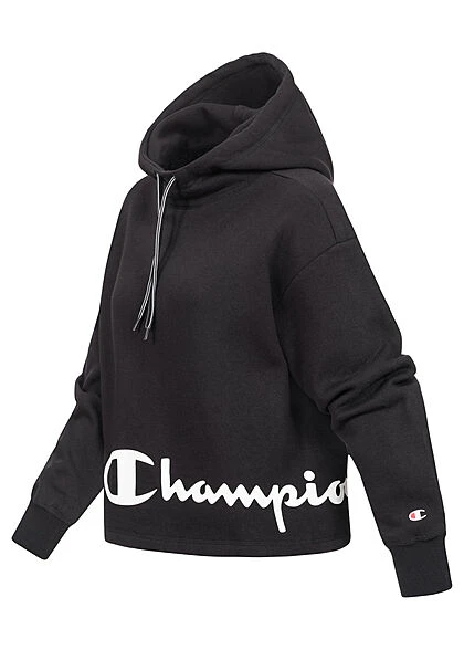 Champion Damen Hoodie Kapuze Logo Print Schwarz 4 Champion Damen Hoodie Kapuze Logo Print Schwarz – Bild 2