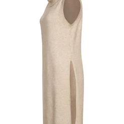 VILA Damen NOOS Longform Rollkragen Pullunder Strickweste Natural Beige Mel.