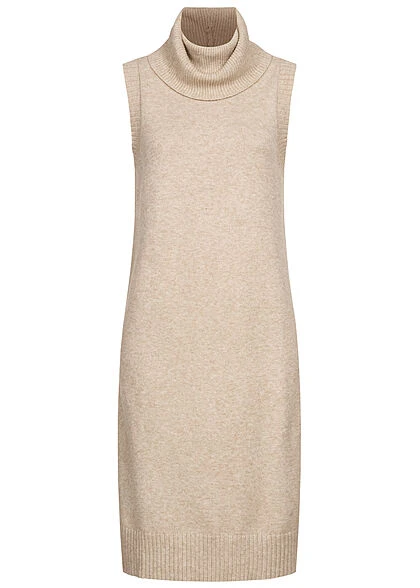 VILA Damen NOOS Longform Rollkragen Pullunder Strickweste Natural Beige Mel. 4 VILA Damen NOOS Longform Rollkragen Pullunder Strickweste Natural Beige Mel. – Bild 2