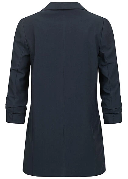 Pieces Damen NOOS 3/4 Arm Blazer Mit Raffung Am Ärmel Offener Schnitt Night Sky Navy 5 Pieces Damen NOOS 3/4 Arm Blazer Mit Raffung Am Ärmel Offener Schnitt Night Sky Navy – Bild 3