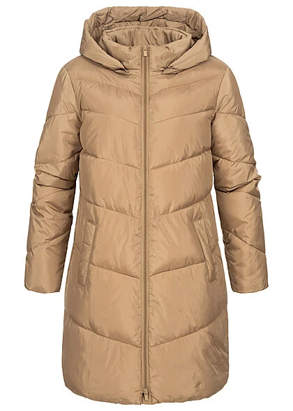 VILA Damen NOOS Winter Steppmantel Mit Kapuze 2-Pockets Tigers Eye Braun 4 VILA Damen NOOS Winter Steppmantel Mit Kapuze 2-Pockets Tigers Eye Braun – Bild 2