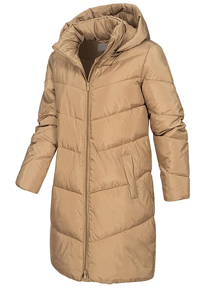 VILA Damen NOOS Winter Steppmantel Mit Kapuze 2-Pockets Tigers Eye Braun 5 VILA Damen NOOS Winter Steppmantel Mit Kapuze 2-Pockets Tigers Eye Braun – Bild 3