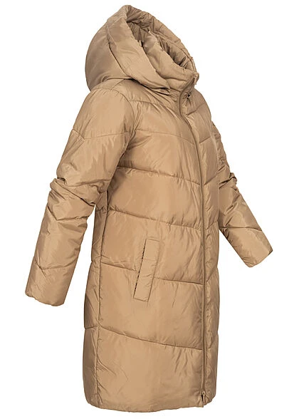 VILA Damen NOOS Winter Steppmantel Mit Kapuze 2-Pockets Tigers Eye Braun 6 VILA Damen NOOS Winter Steppmantel Mit Kapuze 2-Pockets Tigers Eye Braun – Bild 4