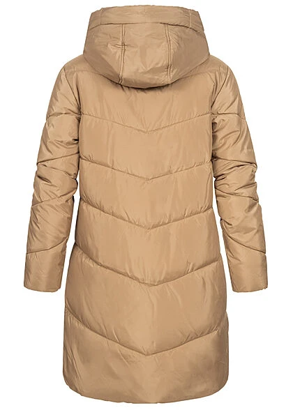 VILA Damen NOOS Winter Steppmantel Mit Kapuze 2-Pockets Tigers Eye Braun 7 VILA Damen NOOS Winter Steppmantel Mit Kapuze 2-Pockets Tigers Eye Braun – Bild 5