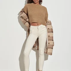 Urban Classics Damen Oversized Grobstrickpullover Sweater Vokuhila Taupe Grau Braun -Vero Moda Verkaufsgeschäft 21090060 3