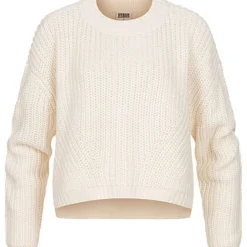 Urban Classics Damen Oversized Grobstrickpullover Sweater Vokuhila Whitesand Beige