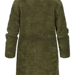 Urban Classics Damen Oversized Sherpa Teddyfell Coatigan Jacke 2-Pockets Oliv Grün -Vero Moda Verkaufsgeschäft 21090066 2