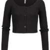 Hailys Damen Langarmshirt Mit Knopfleiste Und Rippoptik Schwarz 2 Hailys Damen Langarmshirt Mit Knopfleiste Und Rippoptik Schwarz -Vero Moda Verkaufsgeschäft 21092136