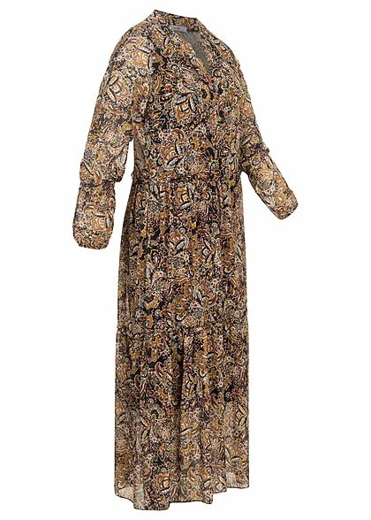 Hailys Damen Maxi Kleid Mit Gestuften Volants Multicolor Schwarz 4 Hailys Damen Maxi Kleid Mit Gestuften Volants Multicolor Schwarz – Bild 2