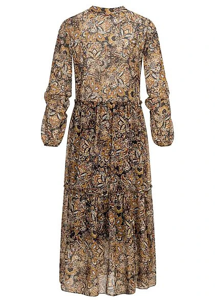 Hailys Damen Maxi Kleid Mit Gestuften Volants Multicolor Schwarz 5 Hailys Damen Maxi Kleid Mit Gestuften Volants Multicolor Schwarz – Bild 3